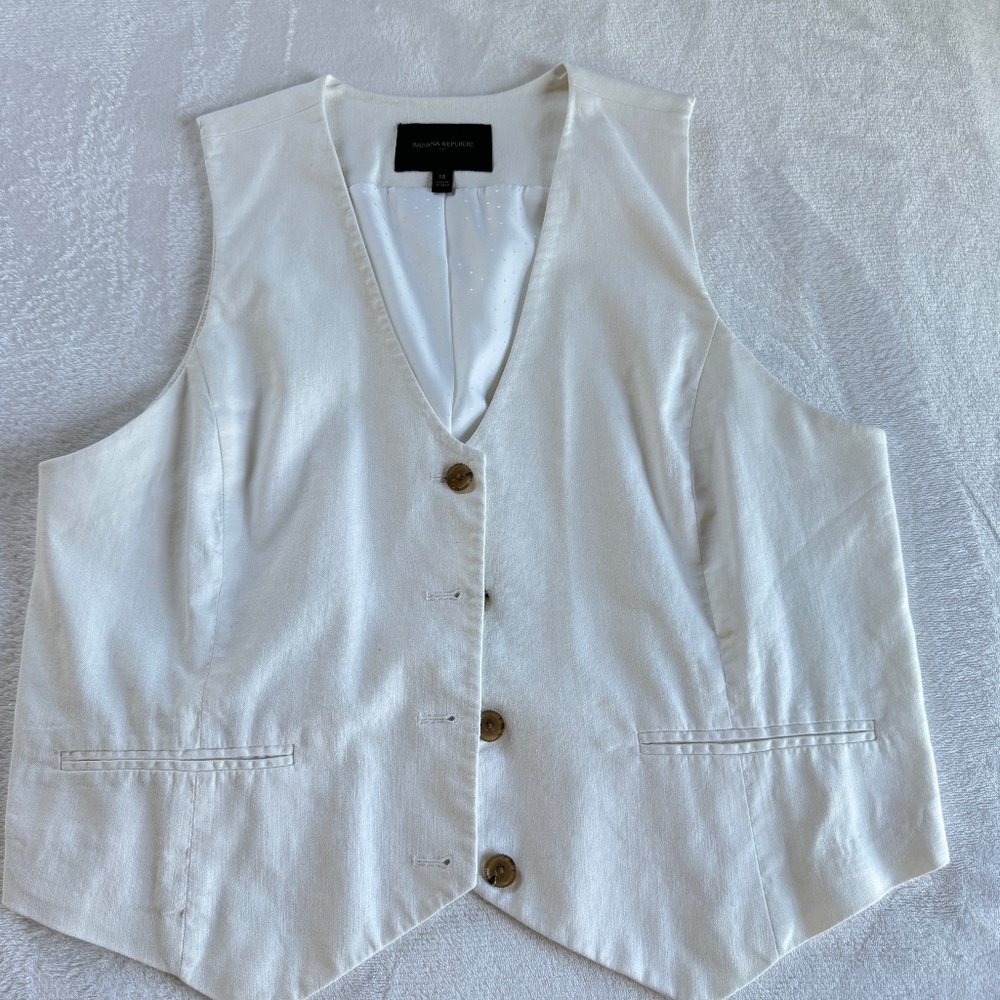 Banana Republic Linen Blend Vest Size 18
